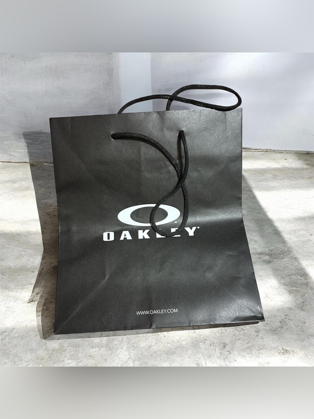 Oakley Black Paper Shopping Bag with White Logo